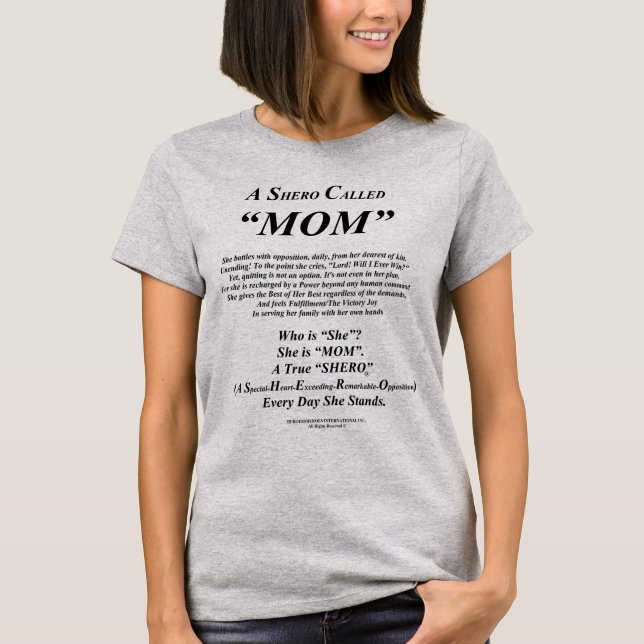 T-shirt gris "de maman de Shero" (Devant)