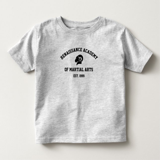 T-shirt gris de RAM des enfants en bas âge rétro (Devant)