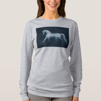 T-shirt Gris de Shilhouette de cheval outre du sweatshirt