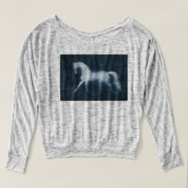 T-shirt Gris de Shilhouette de cheval outre du sweatshirt