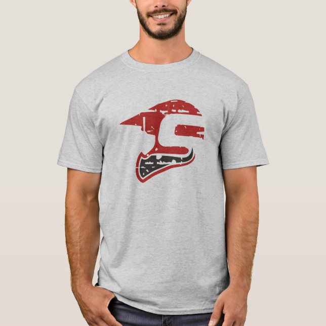 T-shirt gris d'icône de Sledders.com (Devant)