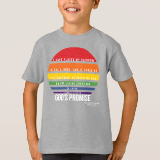 T-shirt gris du garçon Cercle arc-en-ciel
