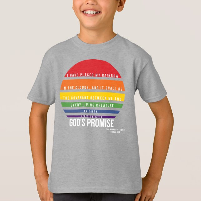 T-shirt gris du garçon Cercle arc-en-ciel (Devant)