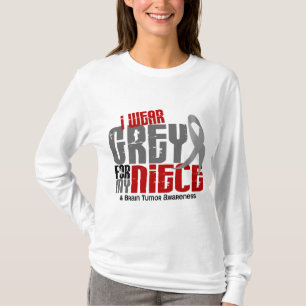 T-shirt Gris d'usage de la tumeur cérébrale I pour ma