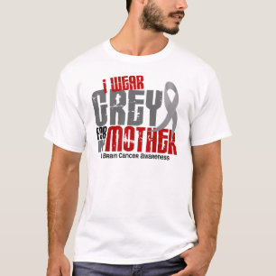 T-shirt Gris d'usage du cancer du cerveau I pour ma mère