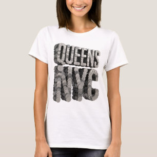 T-shirt gris dynamique QUEENS NYC conception personnalisée