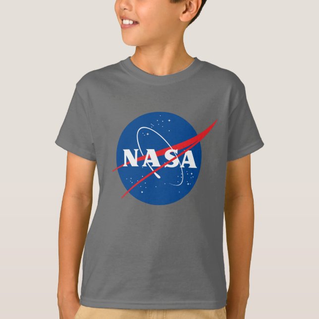 T-shirt gris foncé Iconique pour enfants de la NAS (Devant)