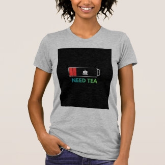 T-shirt gris Heather avec motif de thé