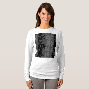 T-shirt Gris Noir Motif Abstrait Irrégulier Design