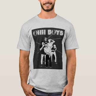 T-shirt gris OHH BOYS en noir et blanc