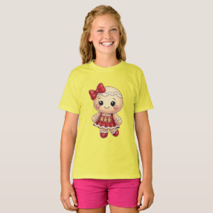 T-shirt gris pour enfants mignon avec une illustra