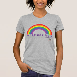 T-shirt gris pour femmes vérité arc-en-ciel