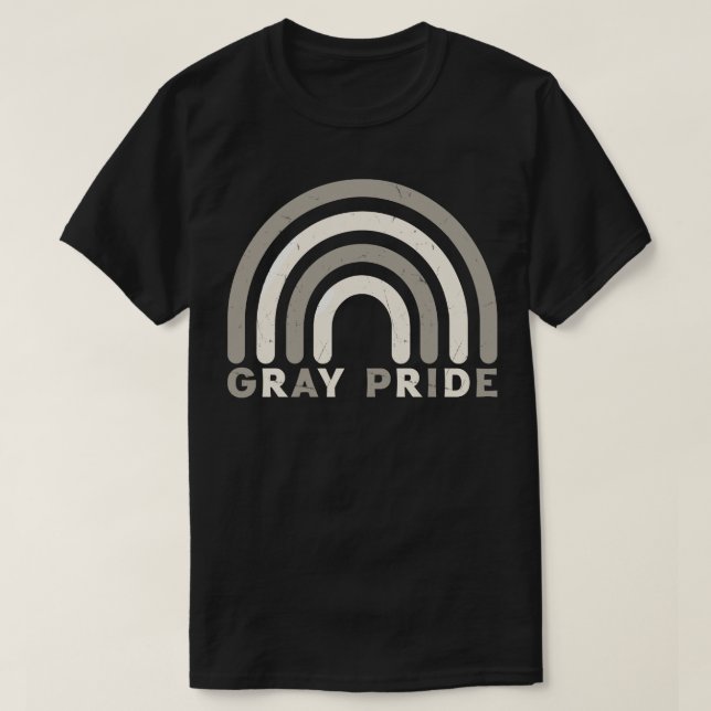 T-shirt Gris Pride Retro Rainbow Design (Design devant)