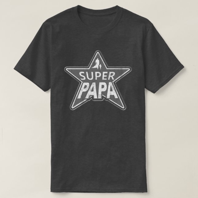 T-shirt Gris superbe de papa (Design devant)
