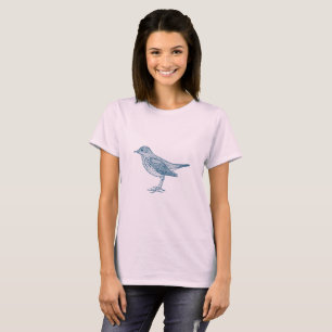T-shirt Grive d'Hermite - Bleu océanique