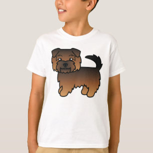 T-shirt Grizzle Norfolk Terrier Cartoon Chien dessin