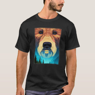 T-shirt Grizzli motif animal empreinte graphique avec pois