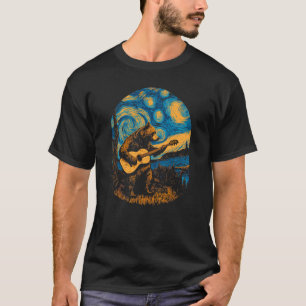 T-shirt Grizzly Bear Blues Guitare Lecteur Artistique Nuit