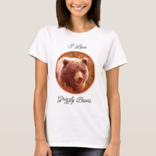 T-shirt Grizzly Bear Cub dans Fireweed Peinture Art de la 