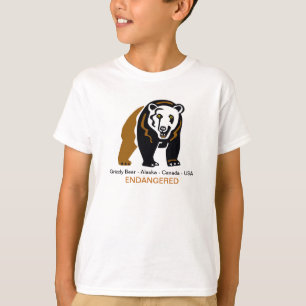 T-shirt GRIZZLY BEAR - Graphique animal en voie de dispari