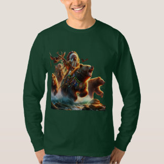 T-shirt GrizzlyChef Riding Grizzly Bear