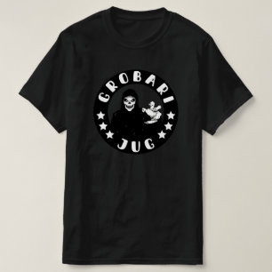 T-shirt Grobari Jug Faucheur de la Mort Noir Blanc Partiza