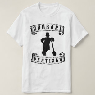 T-shirt Grobari Partizan Noir et Blanc Grobar avec une pel