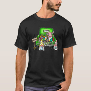 T-shirt Grognomes mignons avec oreilles de lapin Chasse au