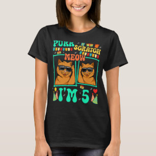 T-shirt Gronde Gratte Miaou J'ai 5 Ans Drôle Chat Enfant 5
