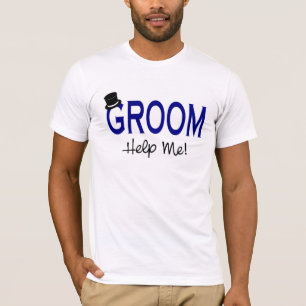 T-shirt Groom Aidez-moi bleu