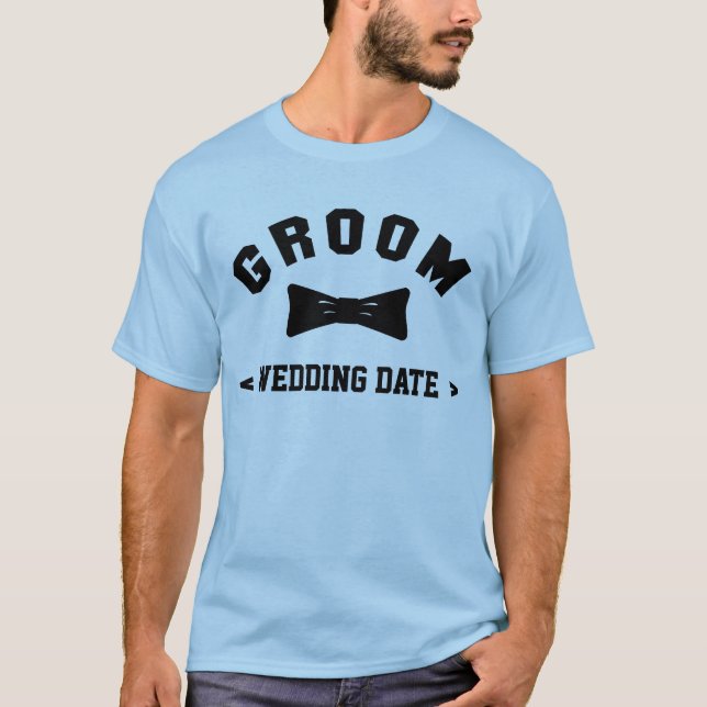 T-shirt Groom (date du Mariage) (Devant)