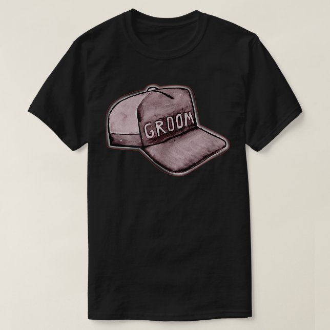 T-shirt Groom Hat Cute Engagement Wedding Bachelor Party M (Design devant)