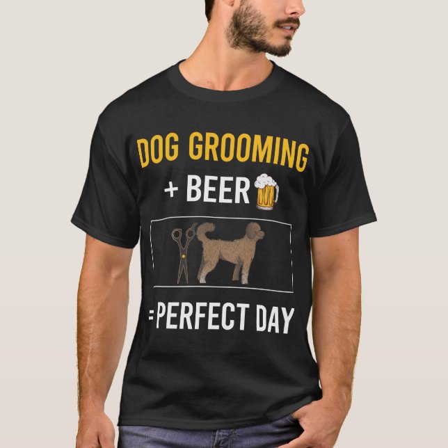 T-shirt Groomer de chien de la fête de la bière (Devant)