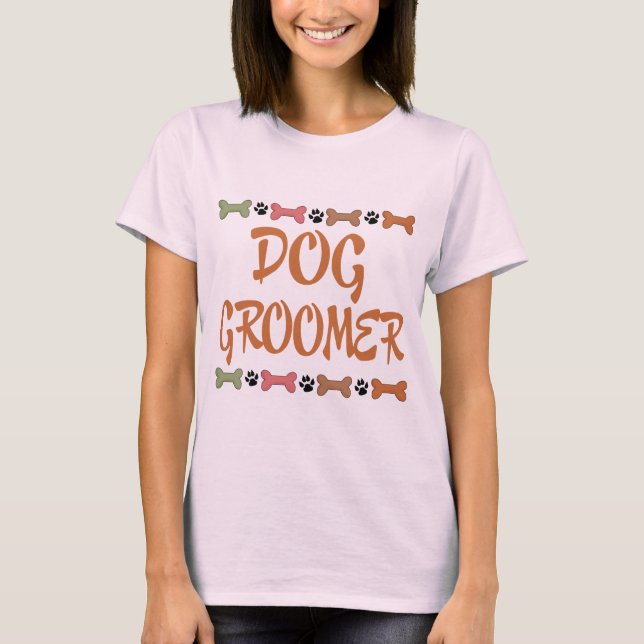 T-shirt Groomer mignon de chien de profession d'animal (Devant)
