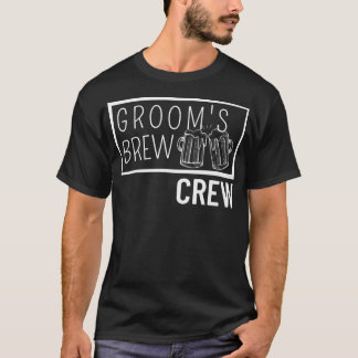 T-shirt Grooms Brew Crew Squad Best Man Bachelor Party Gro