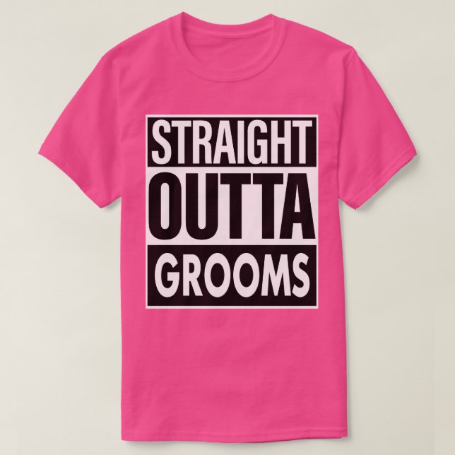 T-shirt Grooms Nom Stright Outta Grooms (Design devant)