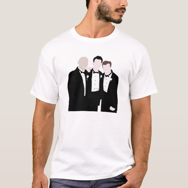 T-shirt Groomsmen en Cravate noire Pose pour une photo (Devant)