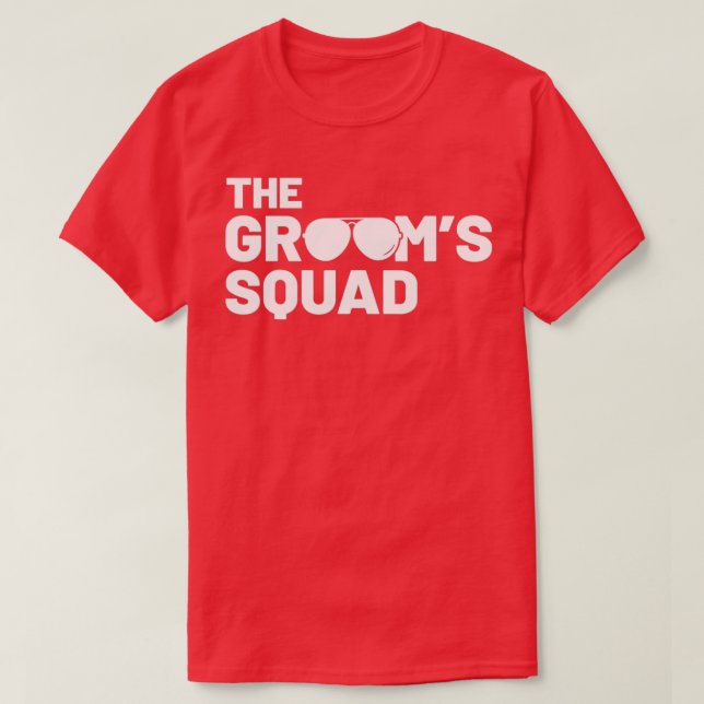 T-shirt Groomsmen Groom Squat Hommes Bachelor Fournitures  (Design devant)