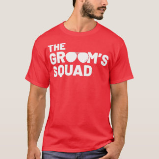 T-shirt Groomsmen Groom Squat Hommes Bachelor Fournitures