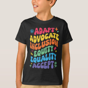 T-shirt Groovy Adapt Advocate Inclusion Équité Égalité Ac