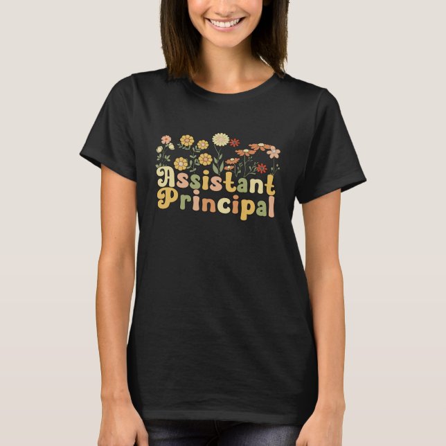 T-shirt Groovy Assistant Principal Flowers Assistant Princ (Devant)