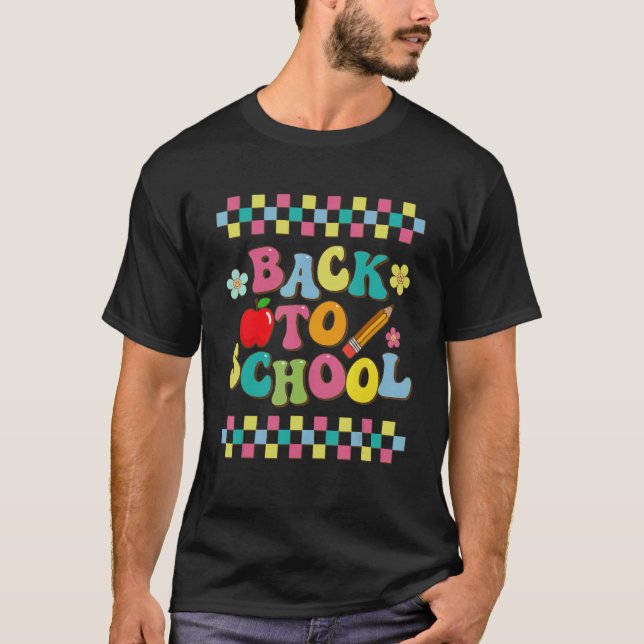 T-shirt Groovy Back To School Teacher Vibes First Day Of S (Devant)