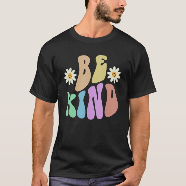 T-shirt Groovy BE KIND Retro Stop Bullying Choose Kindness (Devant)