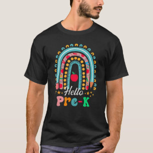 T-shirt Groovy Bonjour Pré-Maternelle Vibes Rétro Enseigna