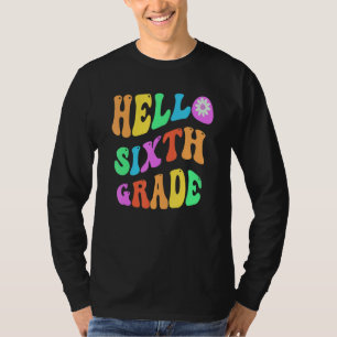 T-shirt Groovy Bonjour Prof de 6e Purple Sixième Gr Ret