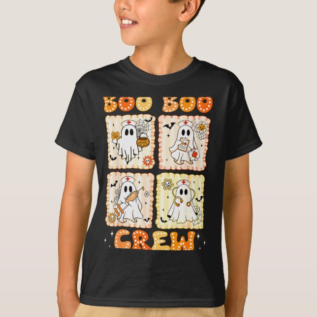 T-shirt Groovy Boo Boo Crew Nurse Funny Ghost Women Hallow (Devant)