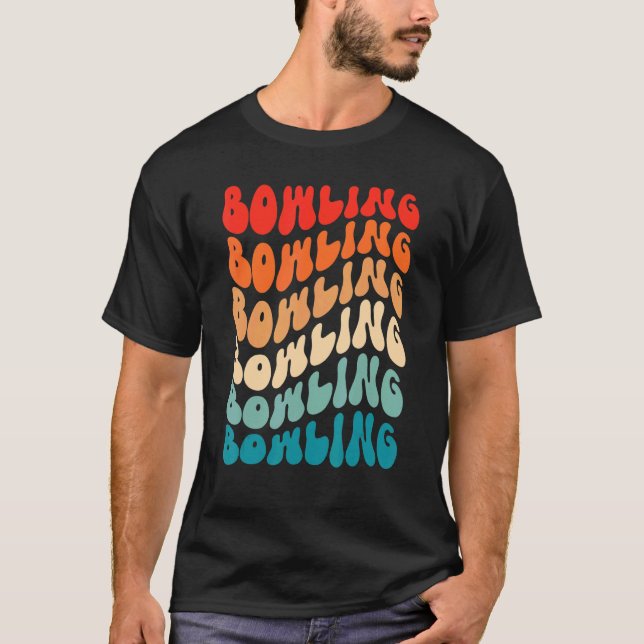 T-shirt Groovy Bowling For Girl Women Retro 70s Hippie Boh (Devant)