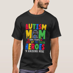 T-shirt Groovy Bun Messy Autism Awareness Autism Maman Lèv