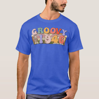 T-shirt Groovy depuis 19 Rétro Hippie 77e anniversaire fil