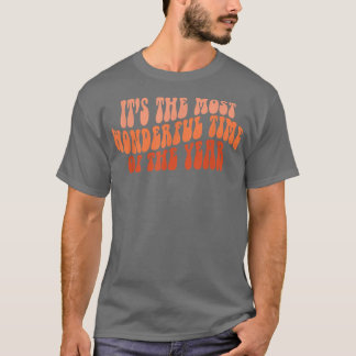 T-shirt Groovy Fall Autumn It's The Most Wonder Time Of Th